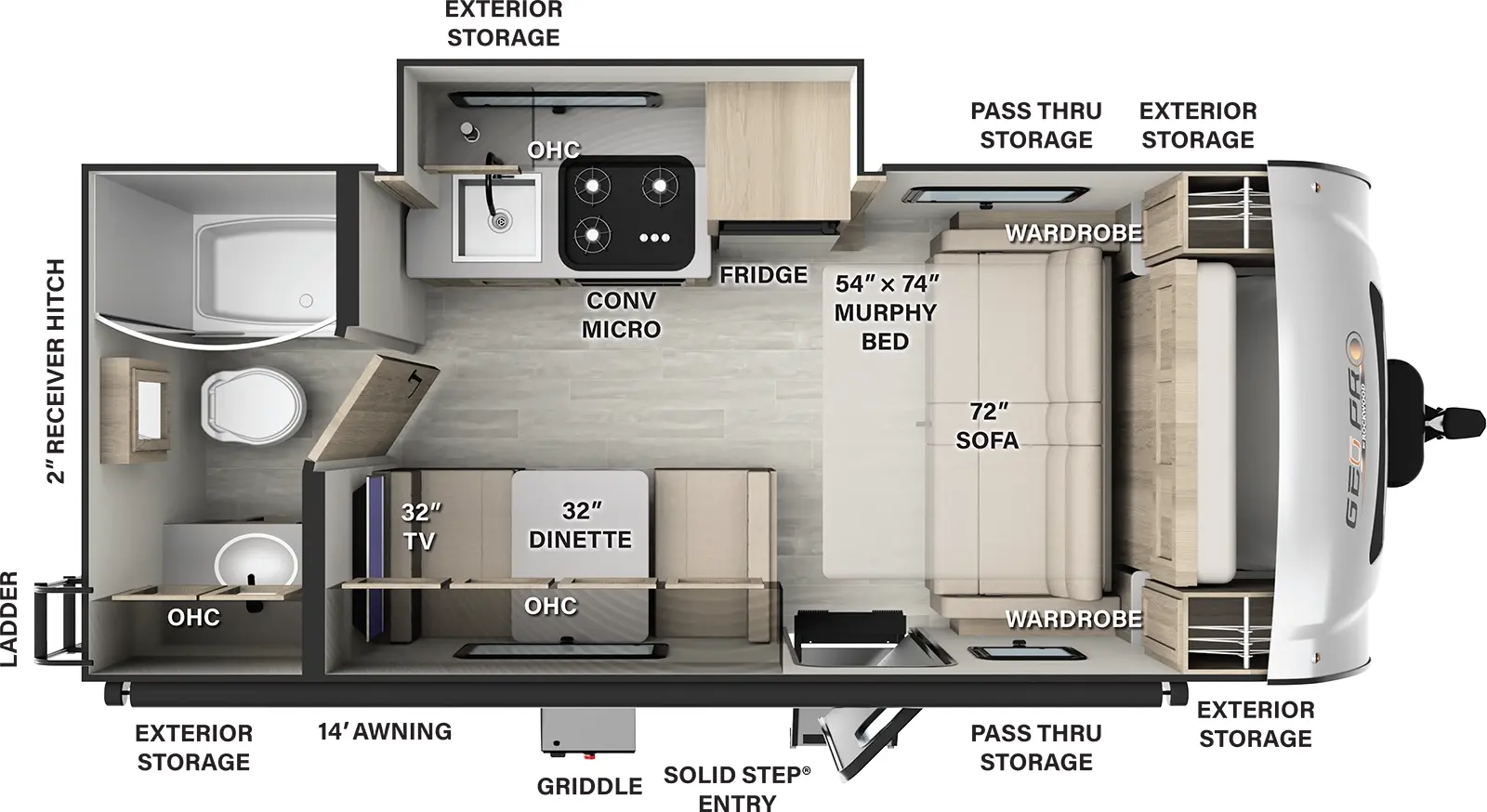 Rockwood Geo Pro G19FDS Floorplan